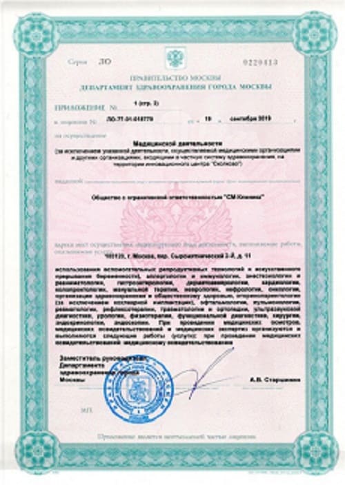 1 страница лицензии